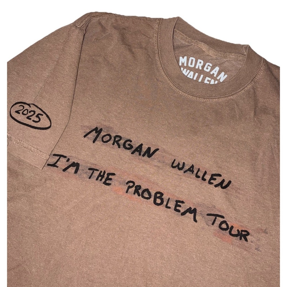 Morgan Wallen T Shirt M Brown I'm The‎ Problem Tour 2025 Merch NEW